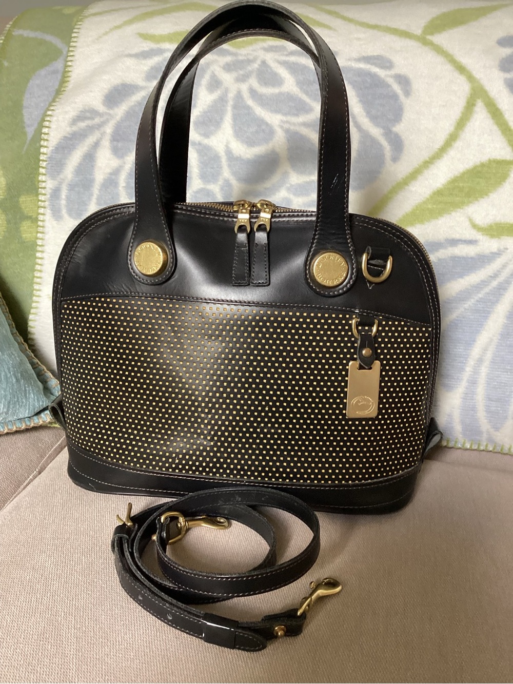 Dooney & Bourke Black Leather ZipZip Satchel.